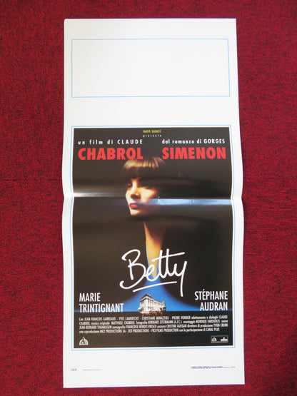 BETTY ITALIAN LOCANDINA (27.5"x13") POSTER MARIE TRINTIGNANT S. AUDRAN 1992