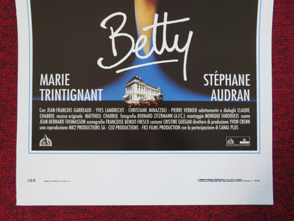 BETTY ITALIAN LOCANDINA (27.5"x13") POSTER MARIE TRINTIGNANT S. AUDRAN 1992