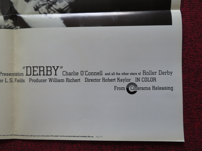 DERBY FOLDED US ONE SHEET POSTER CHARLIE O'CONNELL MICK SNELL 1971