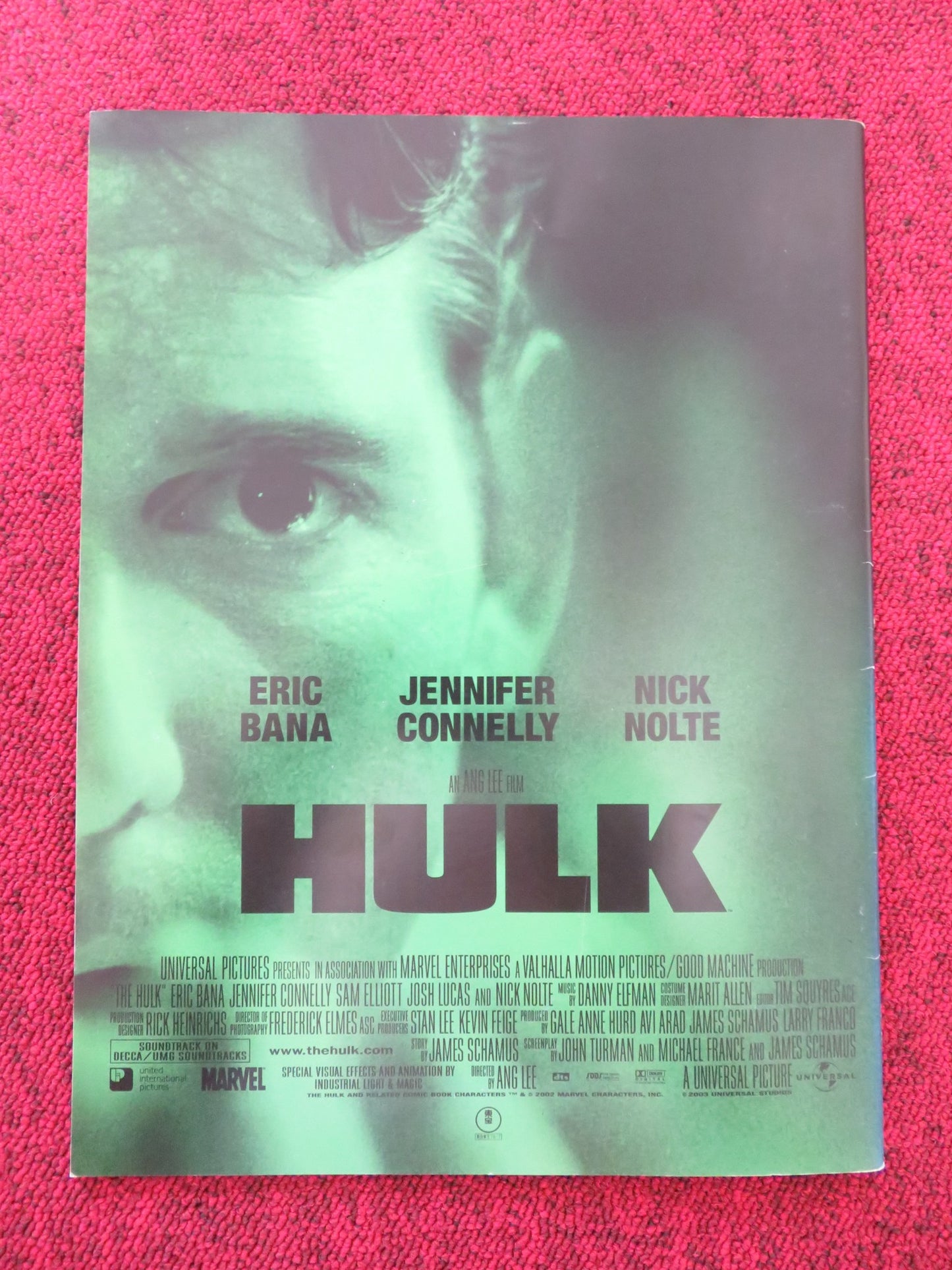 HULK JAPANESE BROCHURE / PRESS BOOK MARVEL ERIC BANA NICK NOLTE 2003