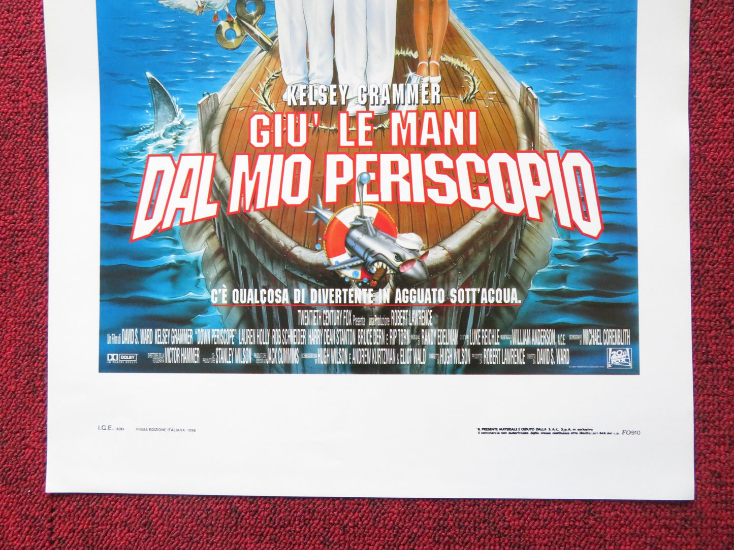 DOWN PERISCOPE ITALIAN LOCANDINA POSTER KELSEY GRAMMER LAUREN HOLLY 1996