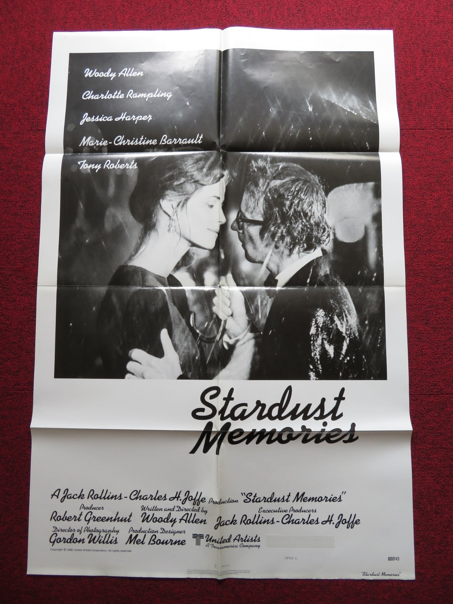 STARDUST MEMORIES STYLE C FOLDED US ONE SHEET POSTER WOODY ALLEN 1980