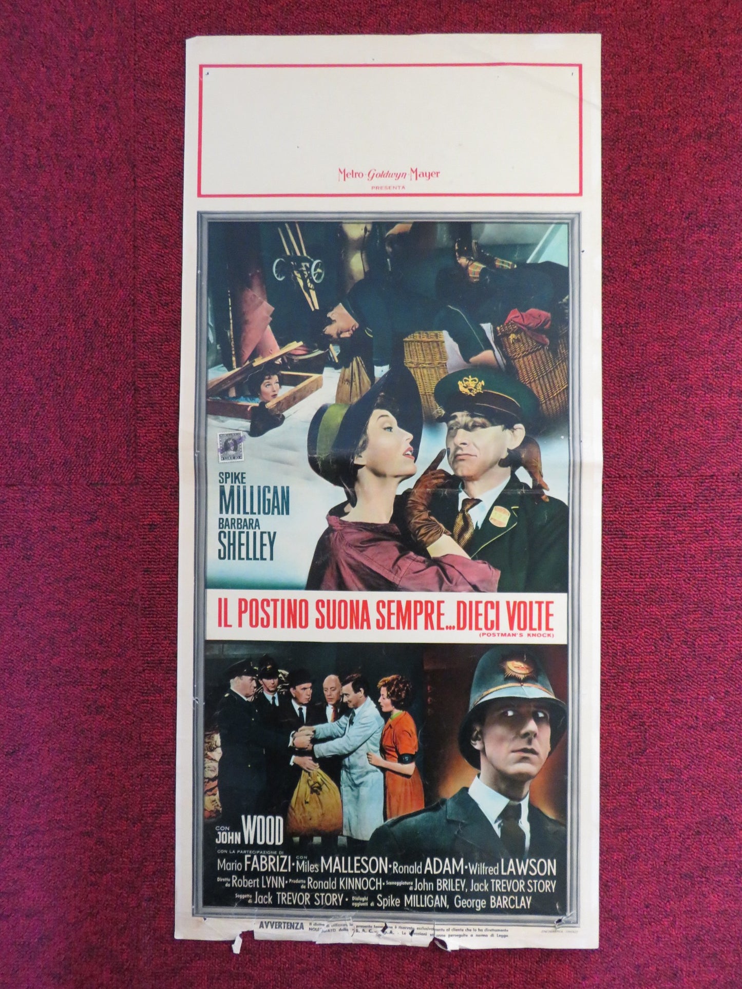 POSTMAN'S KNOCK ITALIAN LOCANDINA POSTER SPIKE MILLIGAN BARBARA SHELLEY 1962