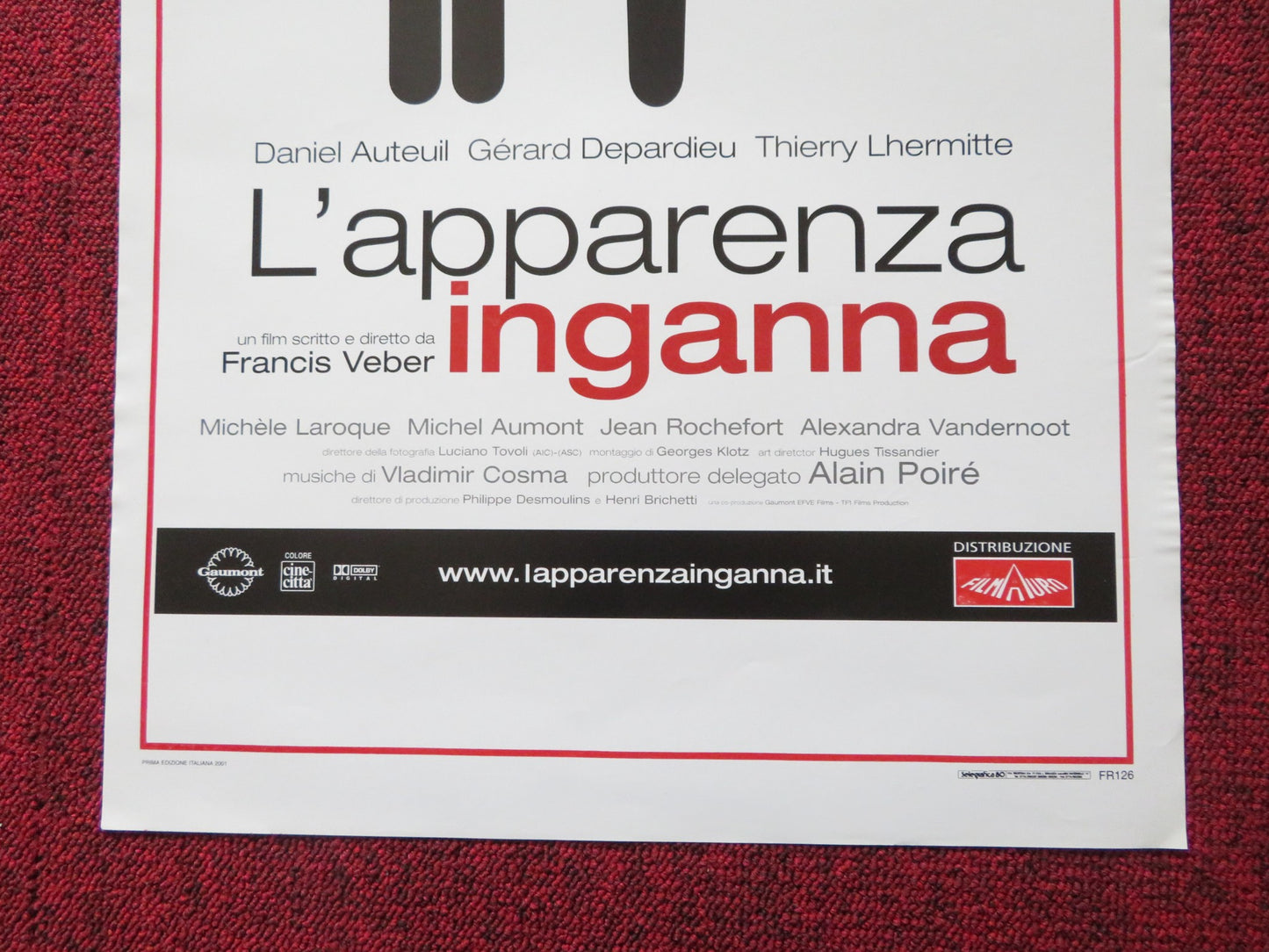 L'APPARENZA INGANNA ITALIAN LOCANDINA POSTER DANIEL AUTEUIL G. DEPARDIEU 2001