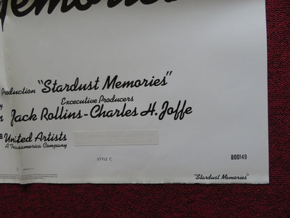 STARDUST MEMORIES STYLE C FOLDED US ONE SHEET POSTER WOODY ALLEN 1980