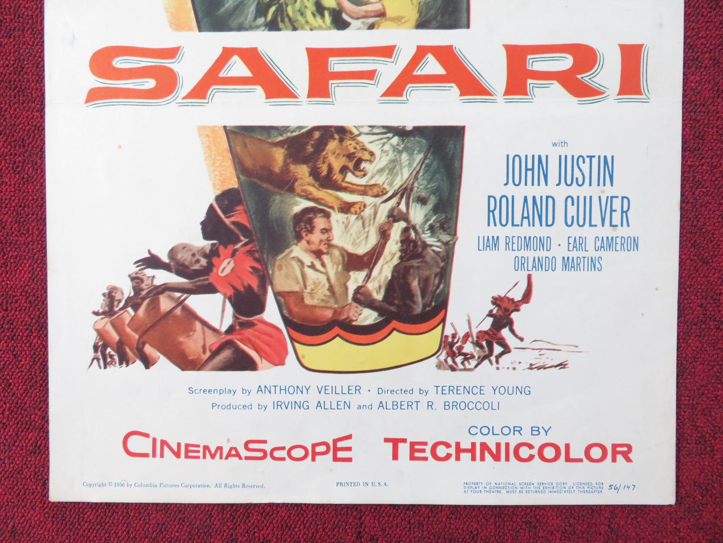 SAFARI US INSERT (14"x 36") POSTER VICTOR MATURE JANET LEIGH 1956