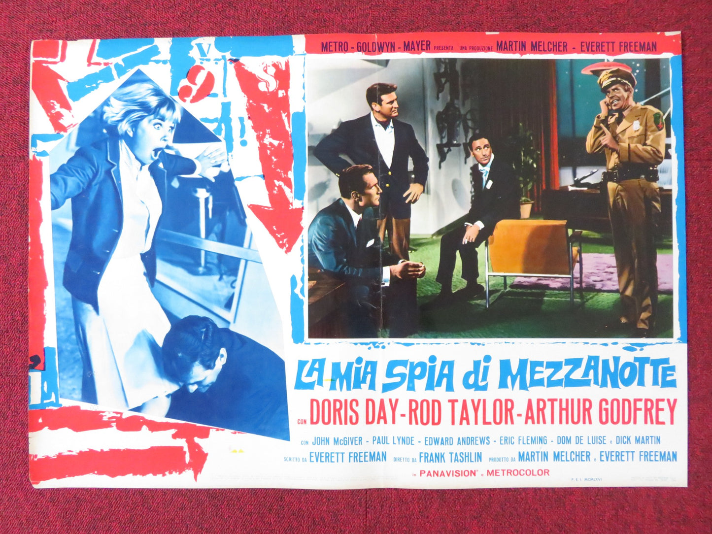 THE GLASS BOTTOM BOAT - B ITALIAN FOTOBUSTA POSTER DORIS DAY ROD TAYLOR 1966