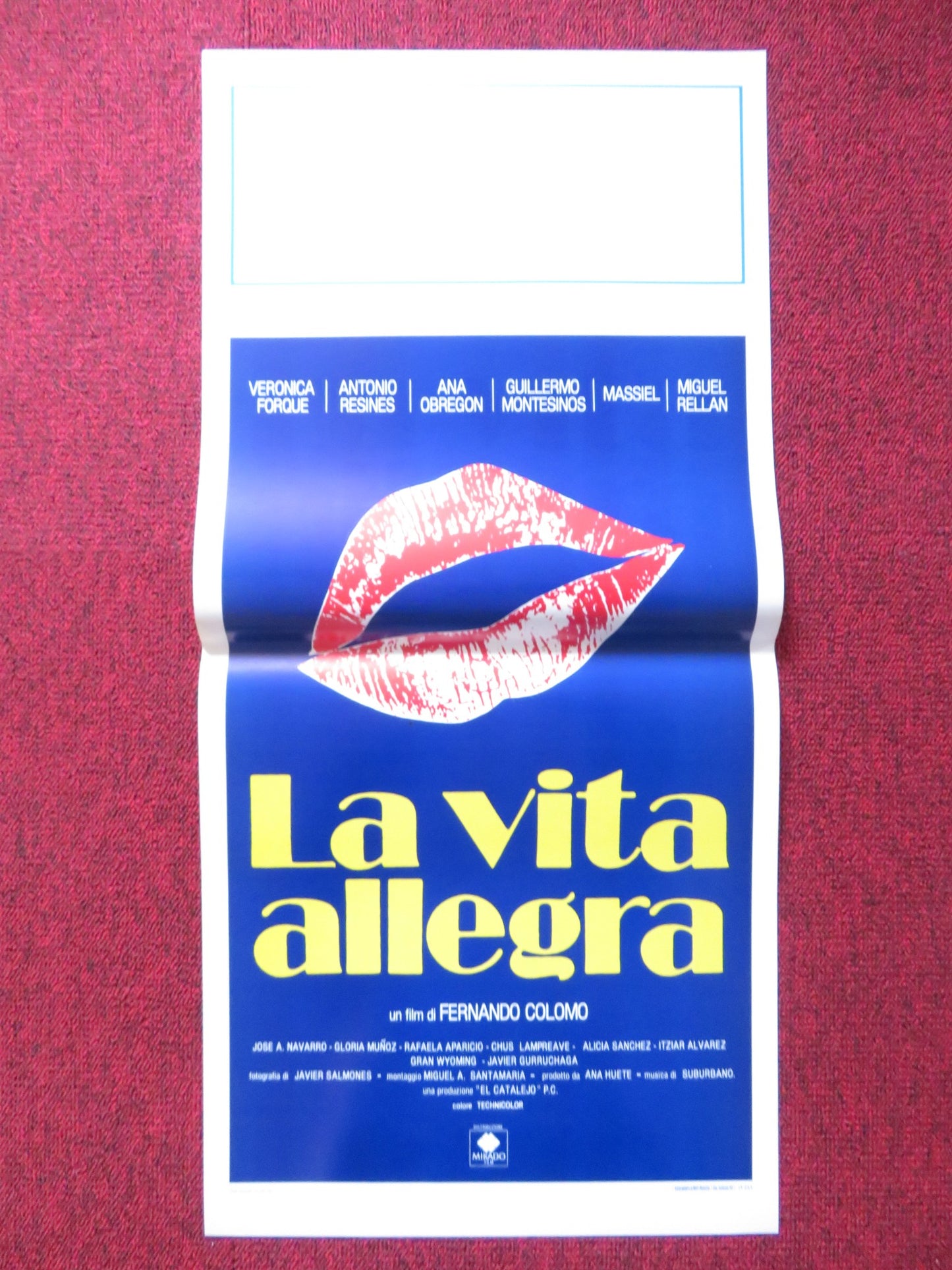 LA VIDA ALEGRE ITALIAN LOCANDINA POSTER VERONICA FORQUE ANTONIO RESINES 1988