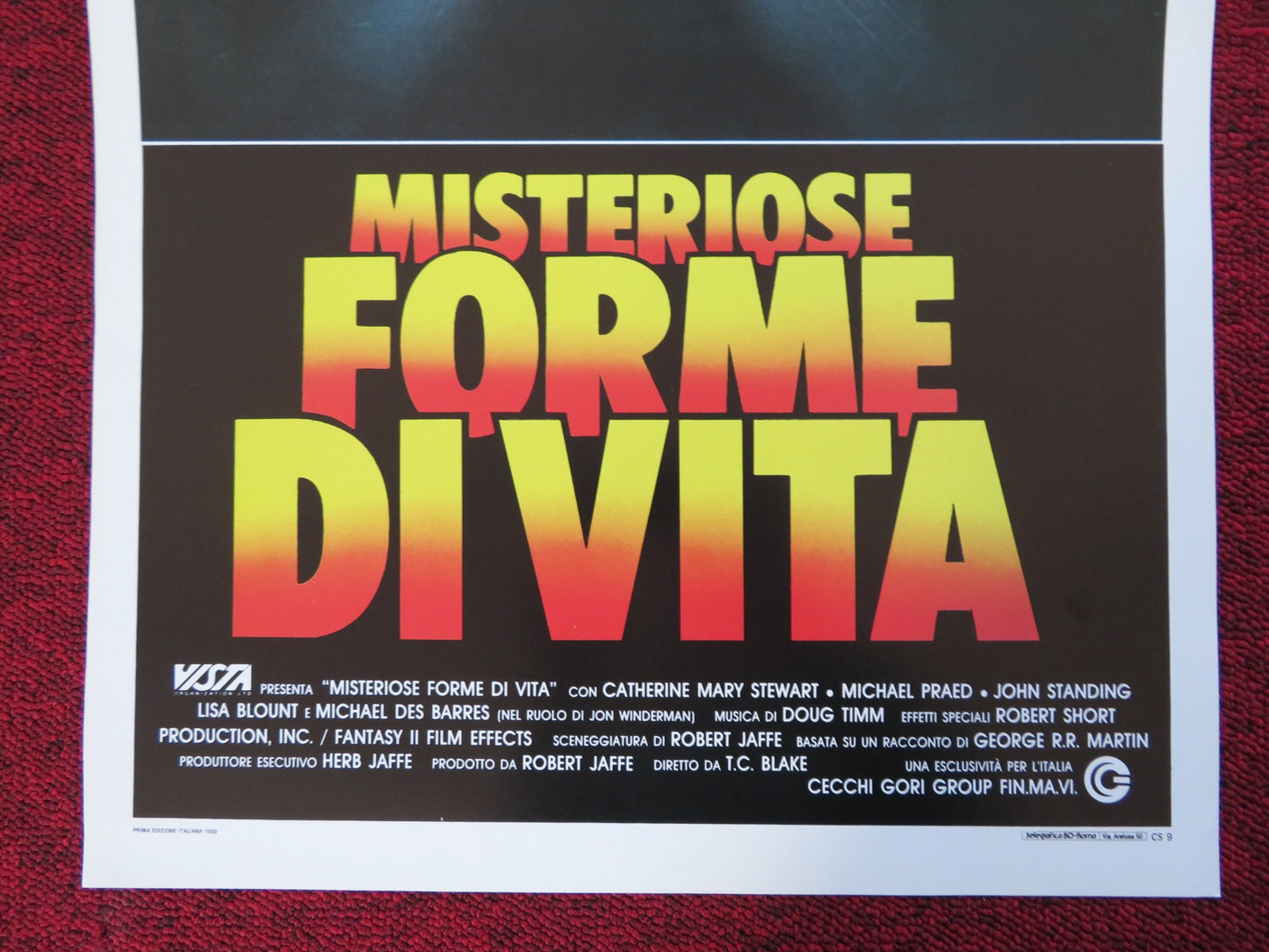 MYSTERIOSE FORME DI VITA / NIGHTFLYERS ITALIAN LOCANDINA (27.5"x13") POSTER 1988