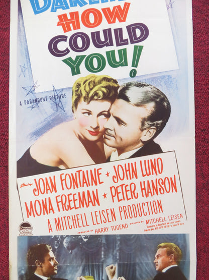 DARLING, HOW COULD YOU! US INSERT (14"x 36") POSTER JOAN FONTAINE JOHN LUND 1951