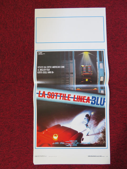 LA SOTTILE LINEA BLU ITALIAN LOCANDINA (27.5"x13") POSTER RANDALL ADAMS 1989