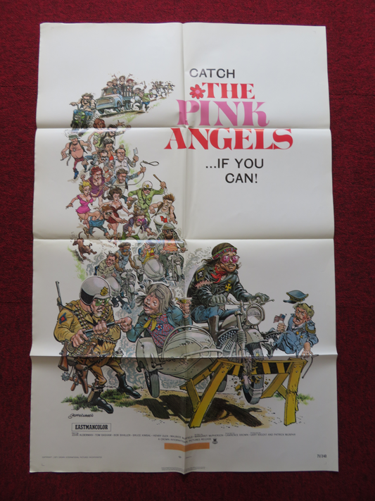 PINK ANGELS FOLDED US ONE SHEET POSTER JOHN ALDERMAN TOM BASHAM 1971