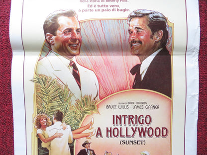 INTRIGO A HOLLYWOOD ITALIAN LOCANDINA POSTER BRUCE WILLIS JAMES GARNER 1988