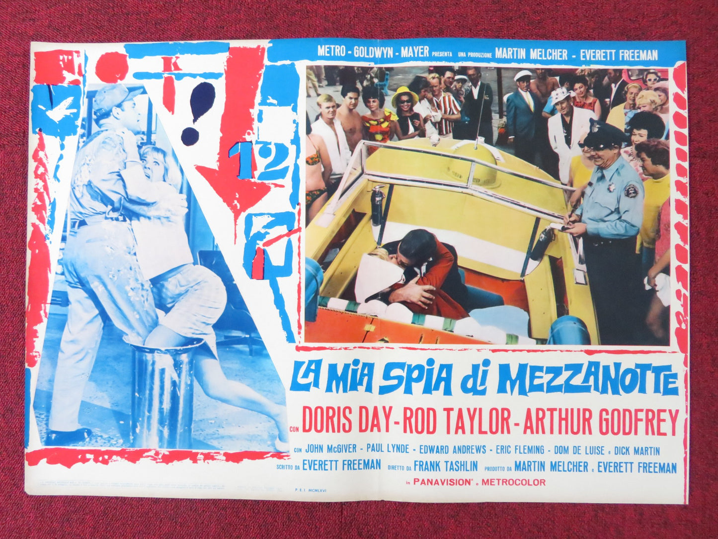 THE GLASS BOTTOM BOAT - E ITALIAN FOTOBUSTA POSTER DORIS DAY ROD TAYLOR 1966