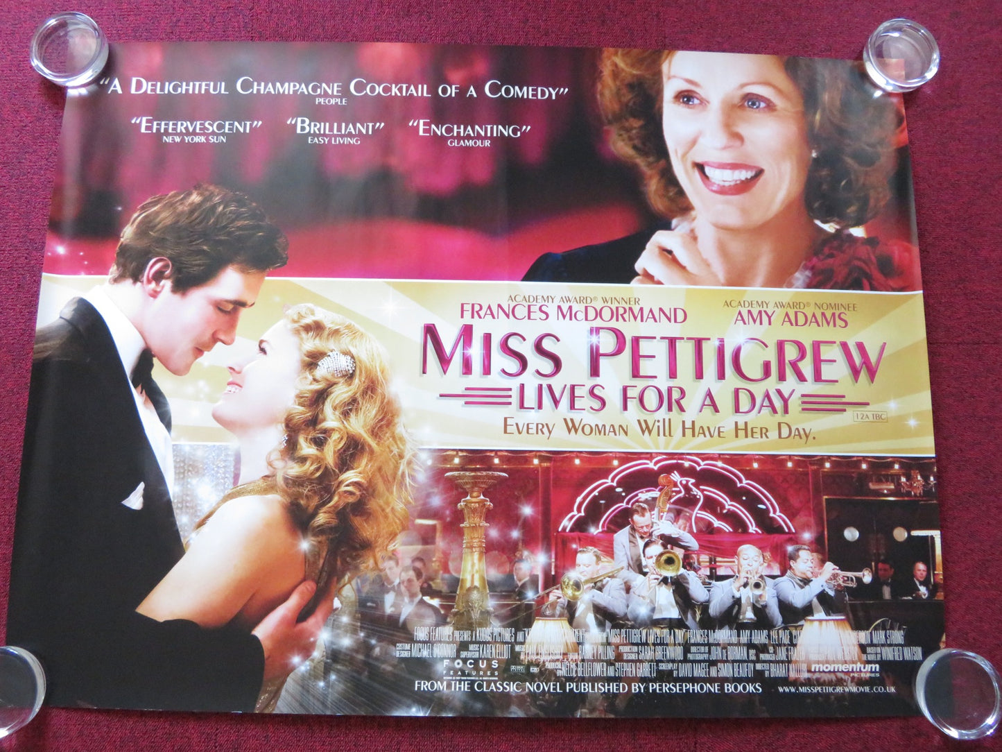 MISS PETTIGREW LIVES FOR A DAY UK QUAD (30"x 40") ROLLED POSTER MCDORMAND 2008