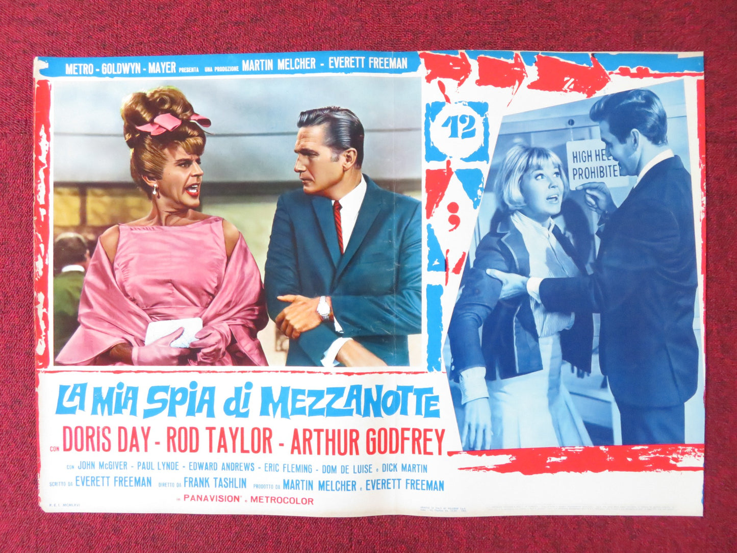 THE GLASS BOTTOM BOAT - G ITALIAN FOTOBUSTA POSTER DORIS DAY ROD TAYLOR 1966