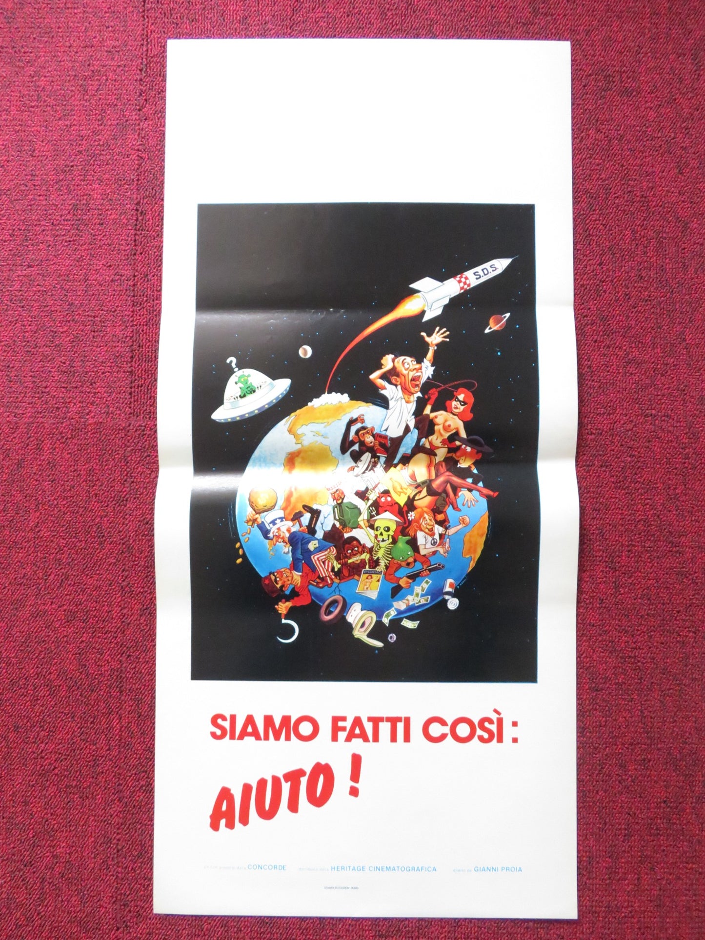 SIAMO FATTI COSI: AIUTO! ITALIAN LOCANDINA POSTER SANDRO GHIANI 1980