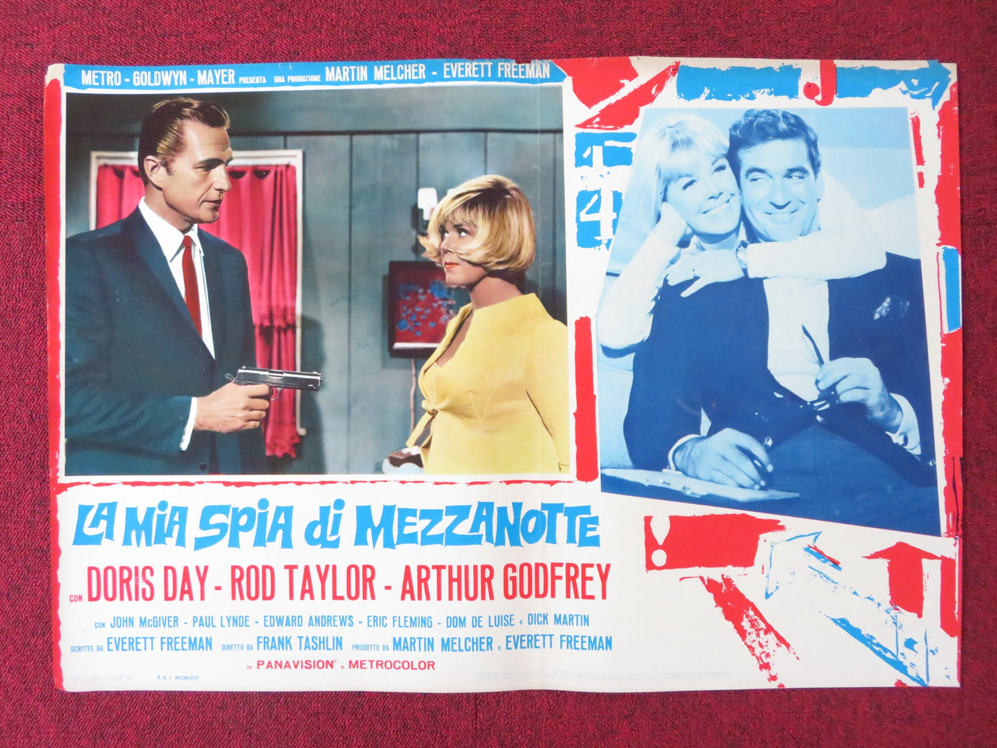 THE GLASS BOTTOM BOAT - H ITALIAN FOTOBUSTA POSTER DORIS DAY ROD TAYLOR 1966