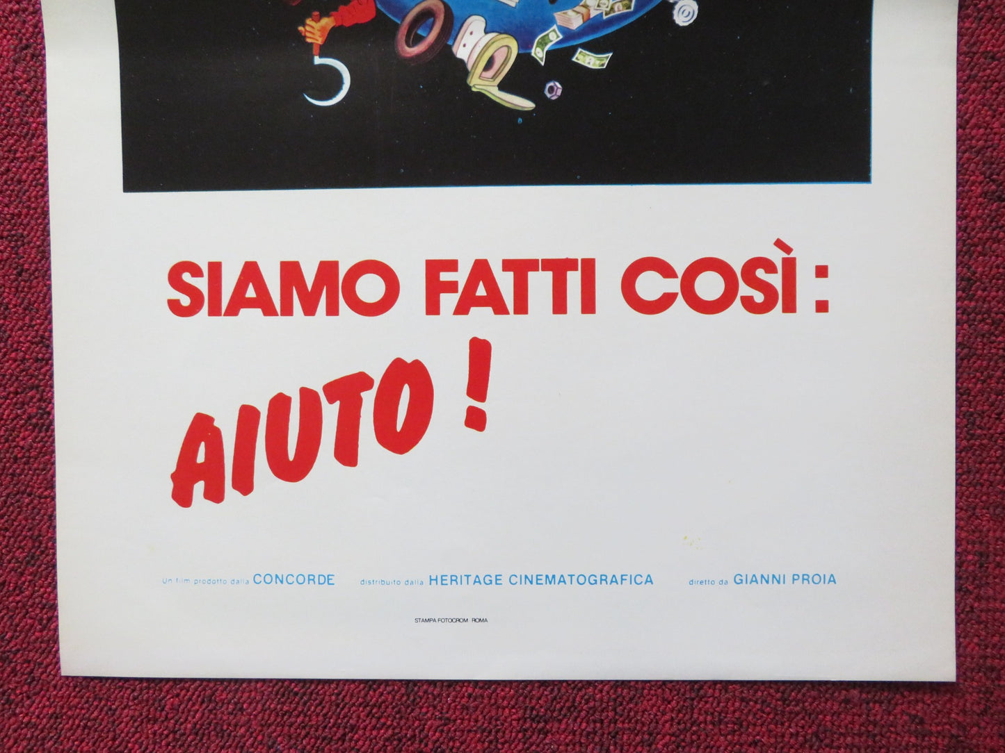 SIAMO FATTI COSI: AIUTO! ITALIAN LOCANDINA POSTER SANDRO GHIANI 1980