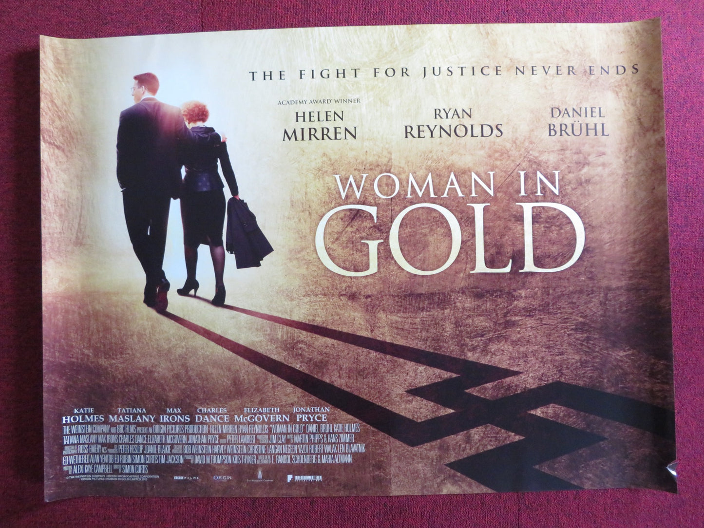 WOMAN IN GOLD UK QUAD (30"x 40") ROLLED POSTER HELEN MIRREN RYAN REYNOLDS 2015