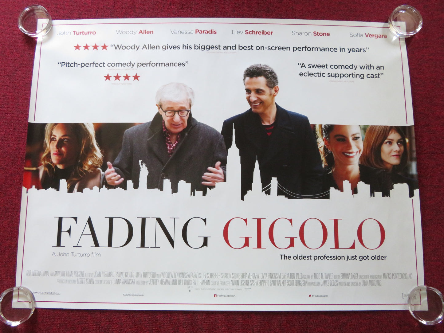 FADING GIGOLO UK QUAD (30"x 40") ROLLED POSTER JOHN TURTURRO WOODY ALLEN 2013