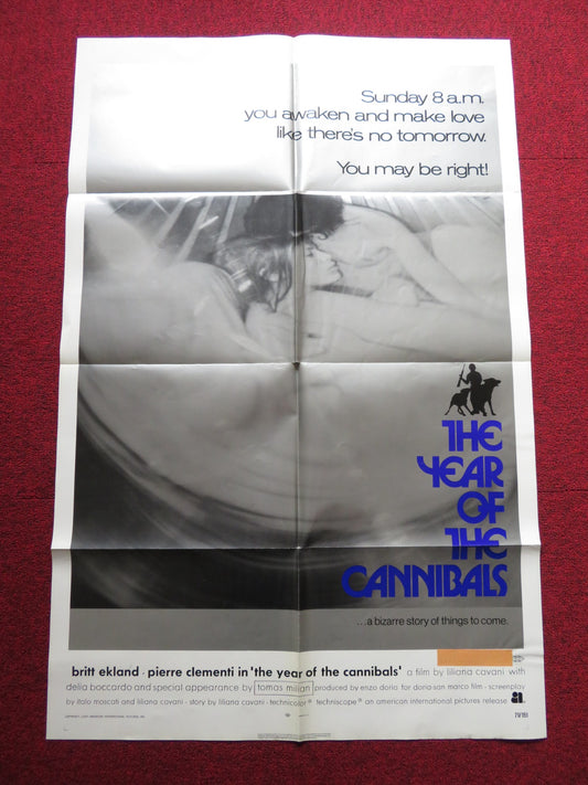 YEAR OF THE CANNIBALS FOLDED US ONE SHEET POSTER BRITT EKLAND P. CLEMENTI 1971