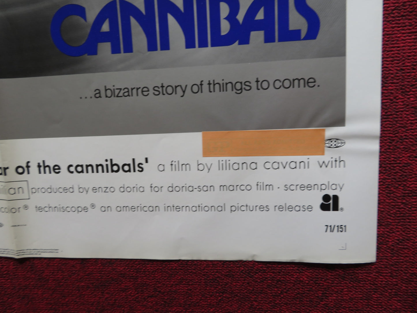 YEAR OF THE CANNIBALS FOLDED US ONE SHEET POSTER BRITT EKLAND P. CLEMENTI 1971