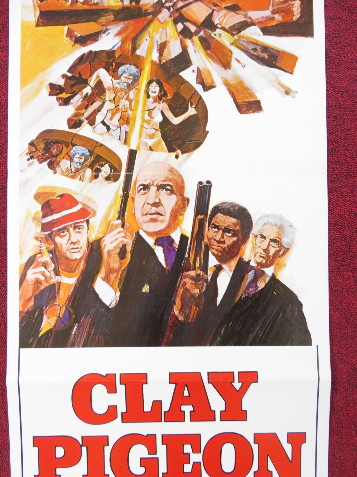 CLAY PIGEON US INSERT (14"x 36") POSTER TELLY SAVALAS ROBERT VAUGHN 1971