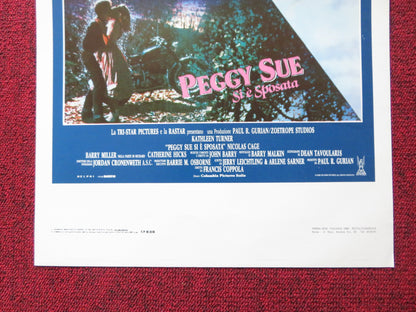 PEGGY SUE GOT MARRIED ITALIAN LOCANDINA POSTER KATHLEEN TURNER BARRY MILLER 1986