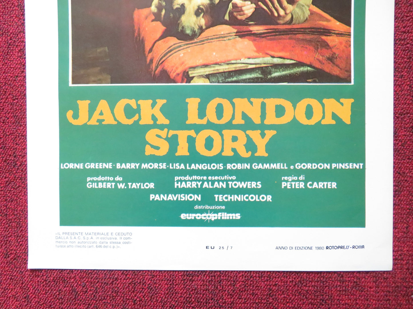 JACK LONDON STORY ITALIAN LOCANDINA POSTER ROD STEIGER ANGIE DICKINSON 1980