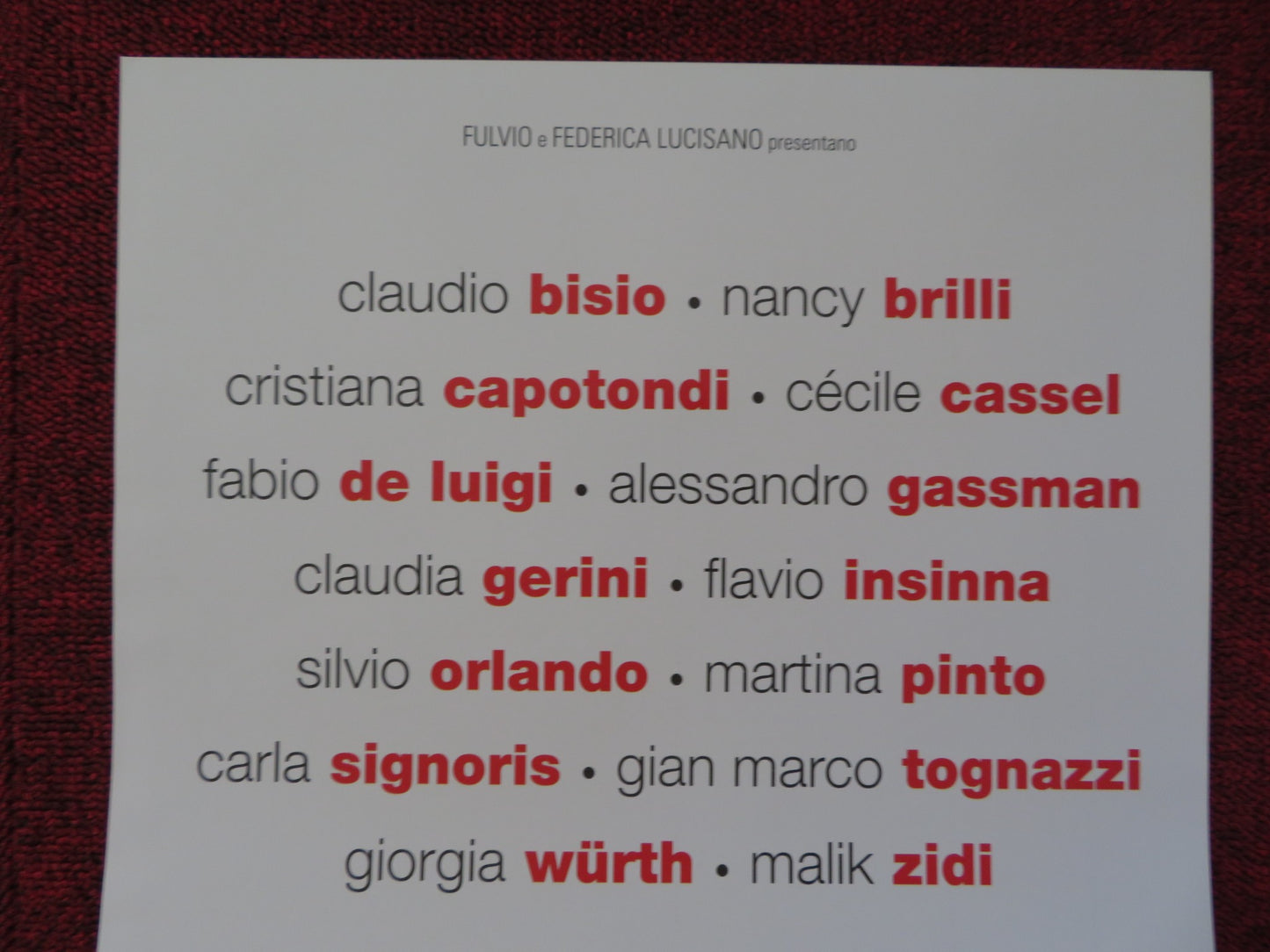 EX ITALIAN LOCANDINA POSTER CLAUDIA GERINI FLAVIO INSINNA 2009