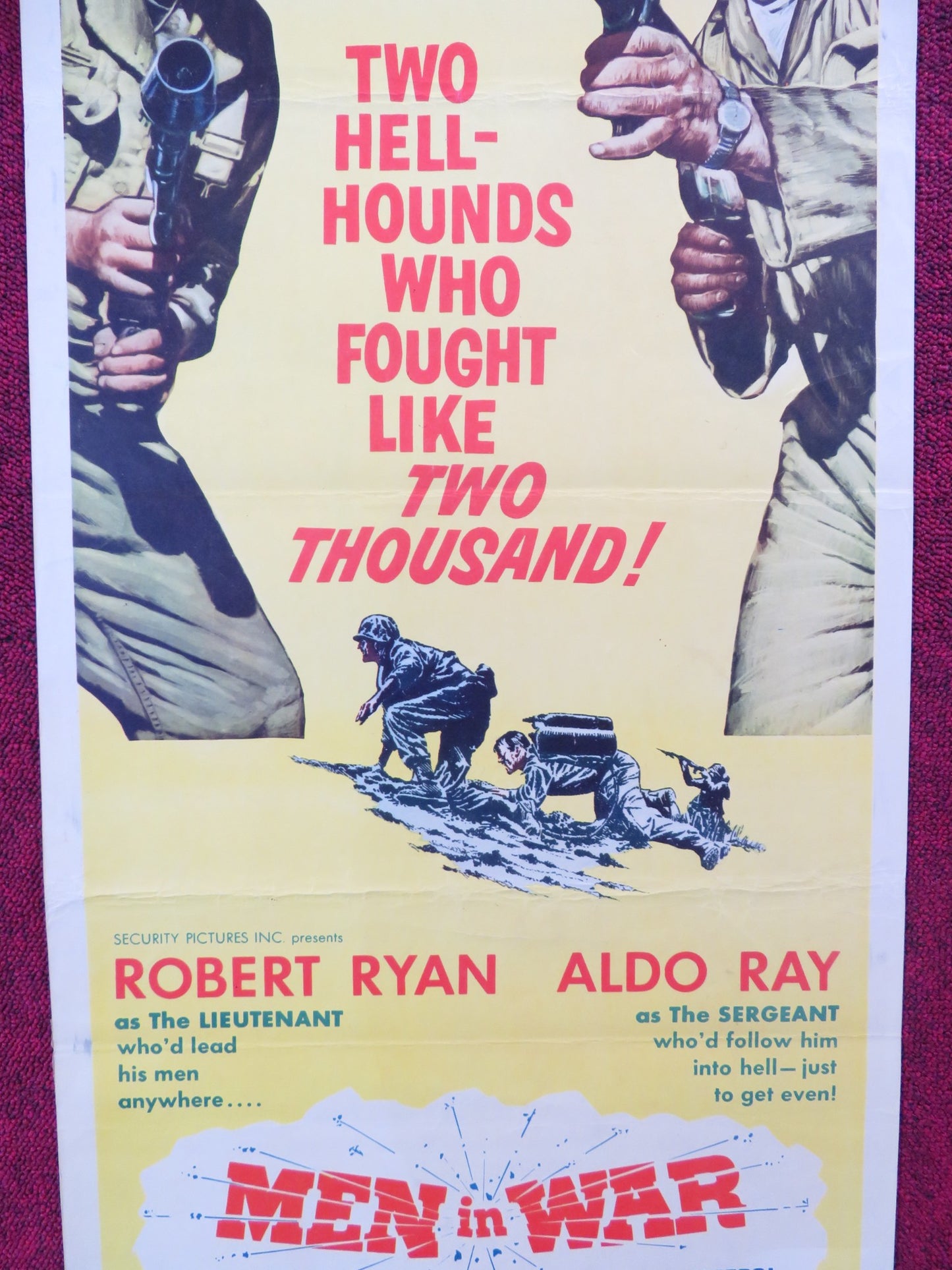 MEN IN WAR US INSERT (14"x 36") POSTER ROBERT RYAN ALDO RAY 1957