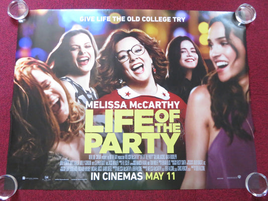 LIFE OF THE PARTY UK QUAD (30"x 40") ROLLED POSTER MELISSA MCCARTHY 2018