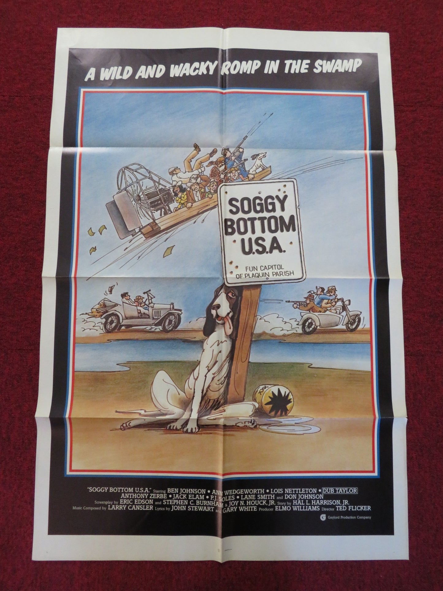 SOGGY BOTTOM U.S.A. FOLDED US ONE SHEET POSTER BEN JOHNSON ANN WEDGEWORTH 1981