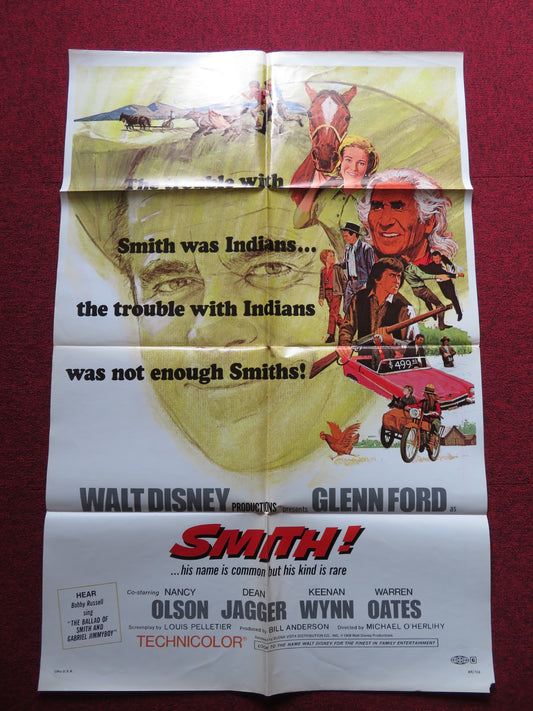 SMITH! FOLDED US ONE SHEET POSTER GLENN FORD NANCY OLSON 1969