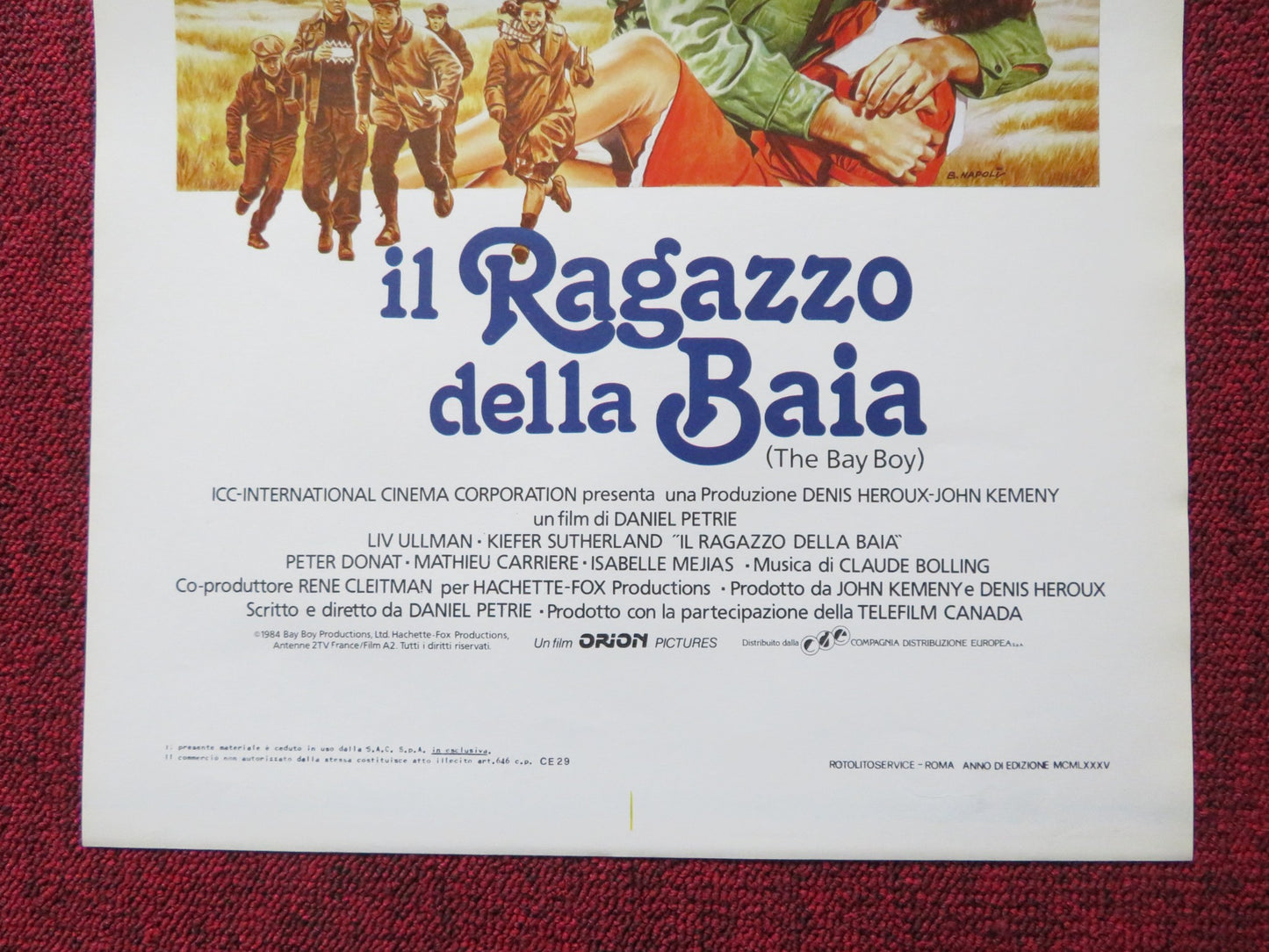 THE BAY BOY ITALIAN LOCANDINA POSTER LIV ULLMAN KIEFER SUTHERLAND 1984