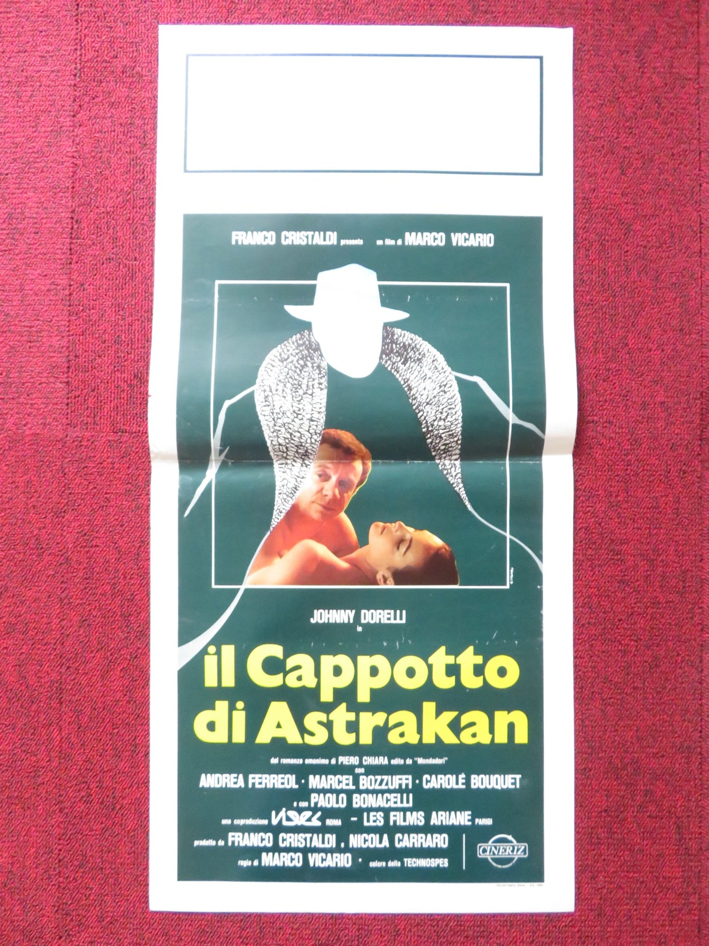 IL CAPPOTTO DI ASTRAKAN ITALIAN LOCANDINA POSTER JOHNNY DORELLI A. FERREOL 1980