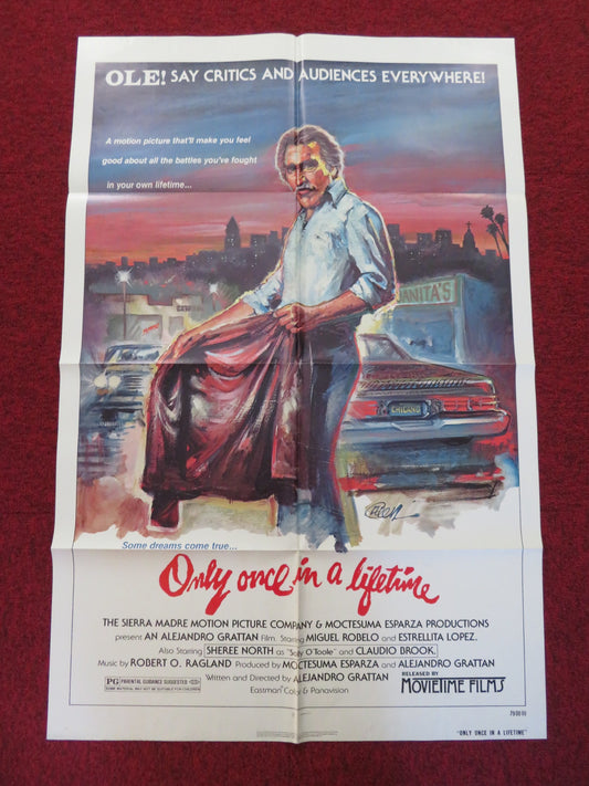 ONLY ONCE IN A LIFETIME FOLDED US ONE SHEET POSTER MIGUEL ROBELO 1979