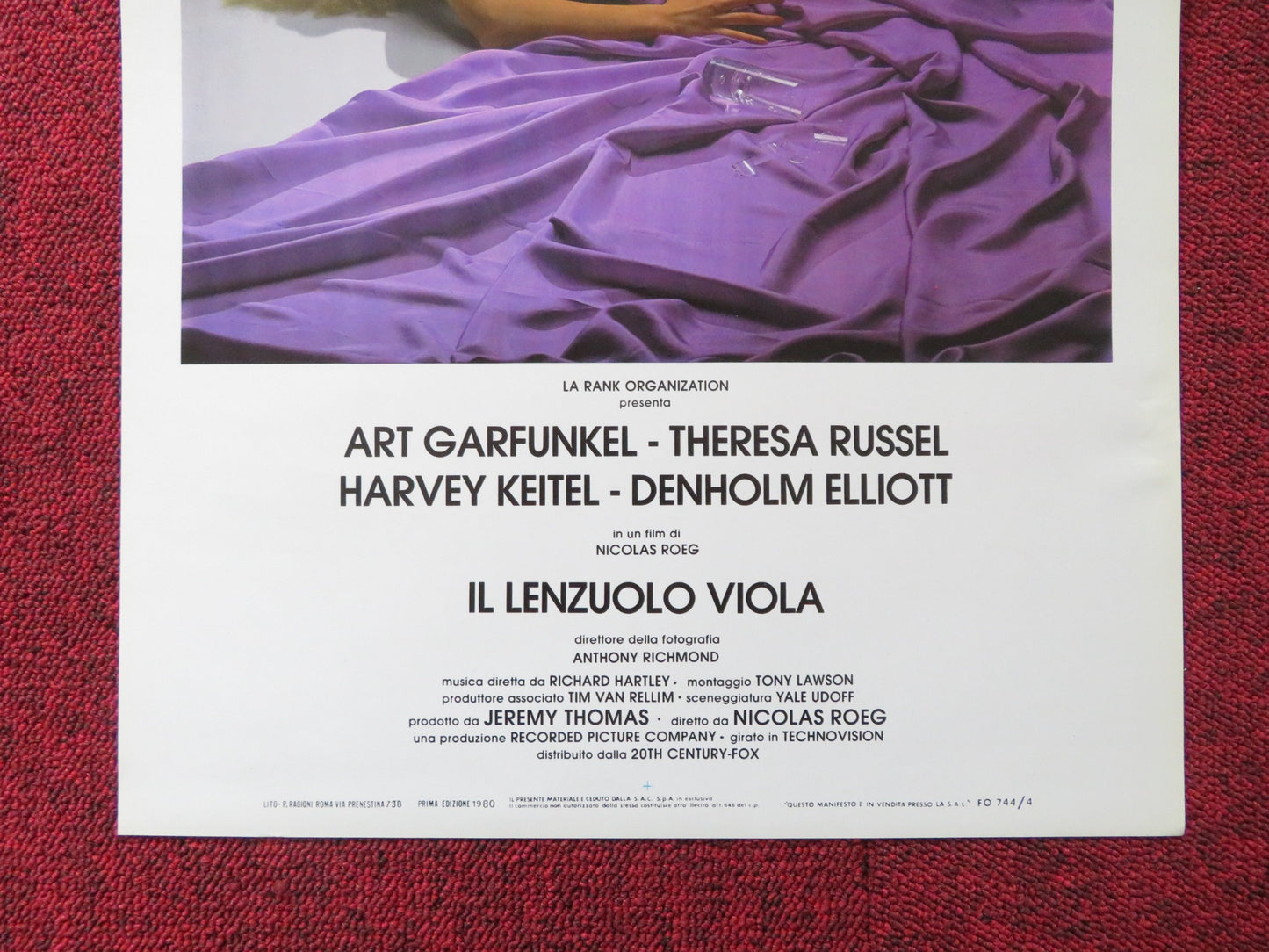 BAD TIMING: A SENSUAL OBSESSION ITALIAN LOCANDINA POSTER ART GARFUNKEL 1980