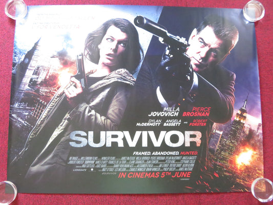 SURVIVOR UK QUAD (30"x 40") ROLLED POSTER PIERCE BROSNAN MILLA JOVOVICH 2015