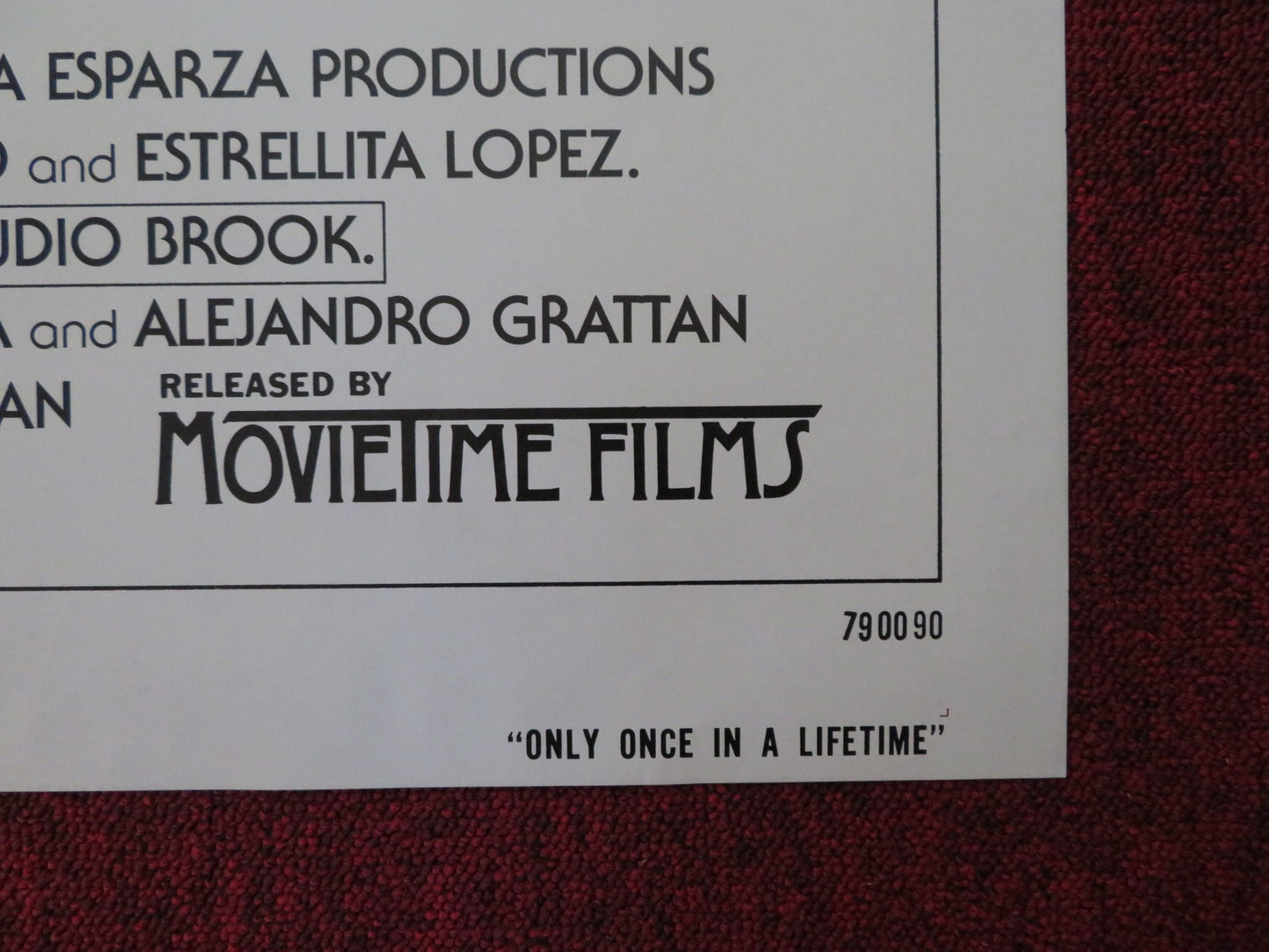 ONLY ONCE IN A LIFETIME FOLDED US ONE SHEET POSTER MIGUEL ROBELO 1979