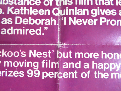 I NEVER PROMISED YOU A ROSE GARDEN FOLDED US ONE SHEET POSTER K. QUINLAN 1977