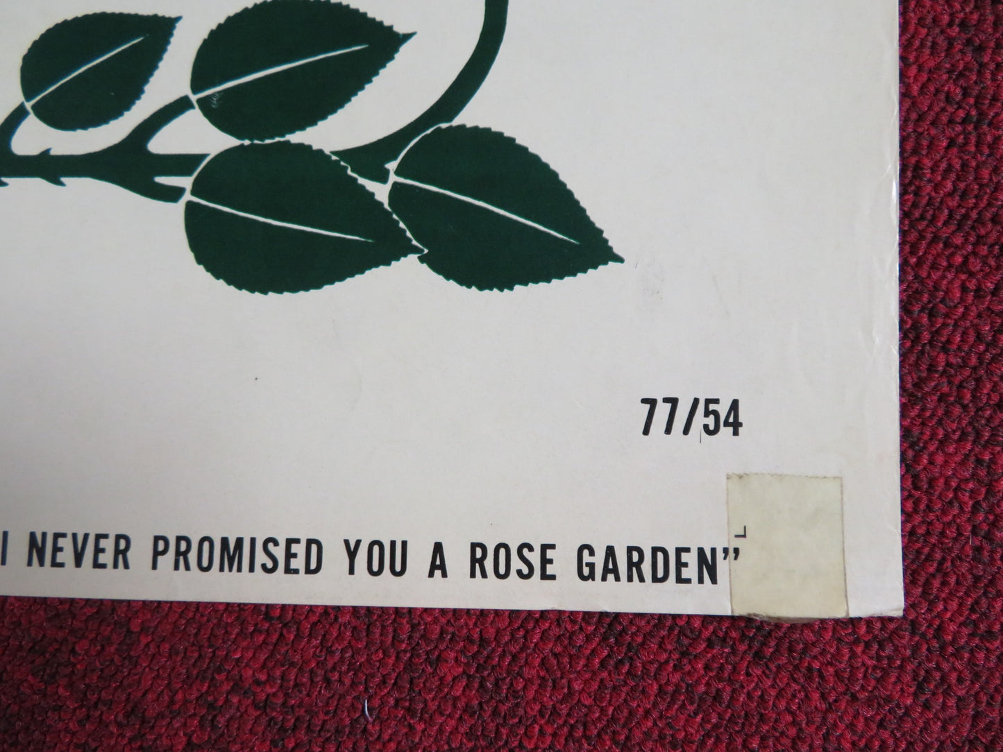 I NEVER PROMISED YOU A ROSE GARDEN FOLDED US ONE SHEET POSTER K. QUINLAN 1977