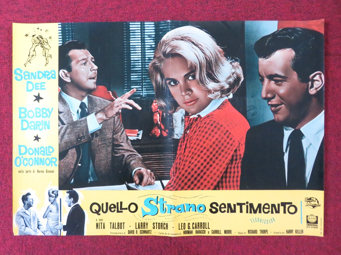 THAT FUNNY FEELING - F ITALIAN FOTOBUSTA POSTER SANDRA DEE BOBBY DARIN 1965