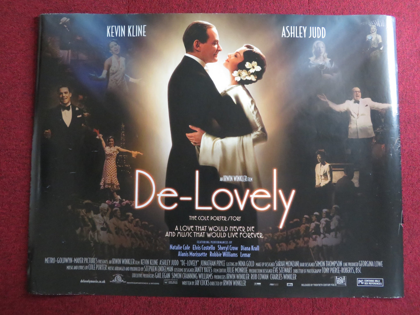 DE-LOVELY UK QUAD (30"x 40") ROLLED POSTER KEVIN KLINE ASHLEY JUDD 2004