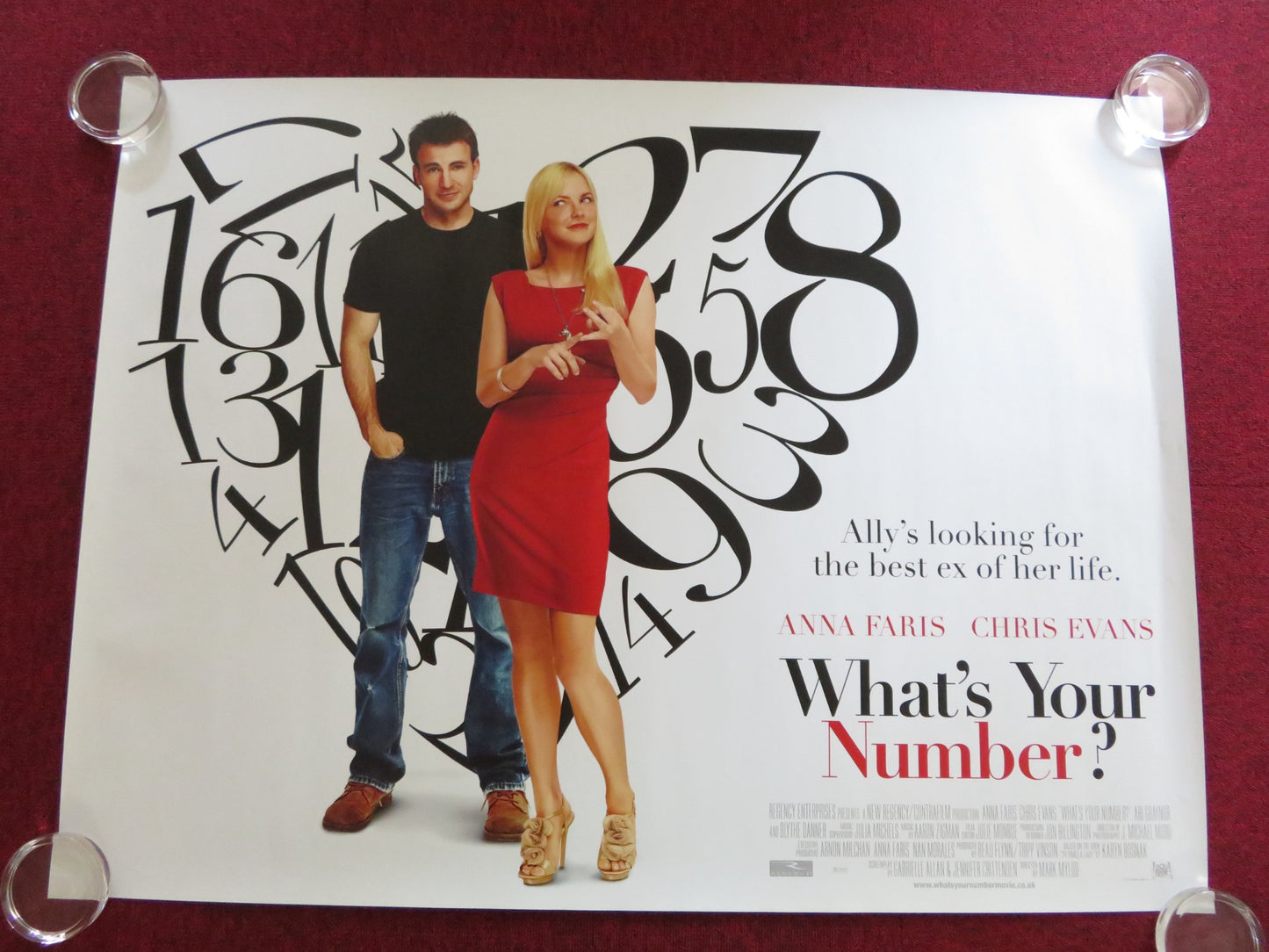 WHAT'S YOUR NUMBER? UK QUAD (30"x 40") ROLLED POSTER ANNA FARIS CHRIS EVANS 2011