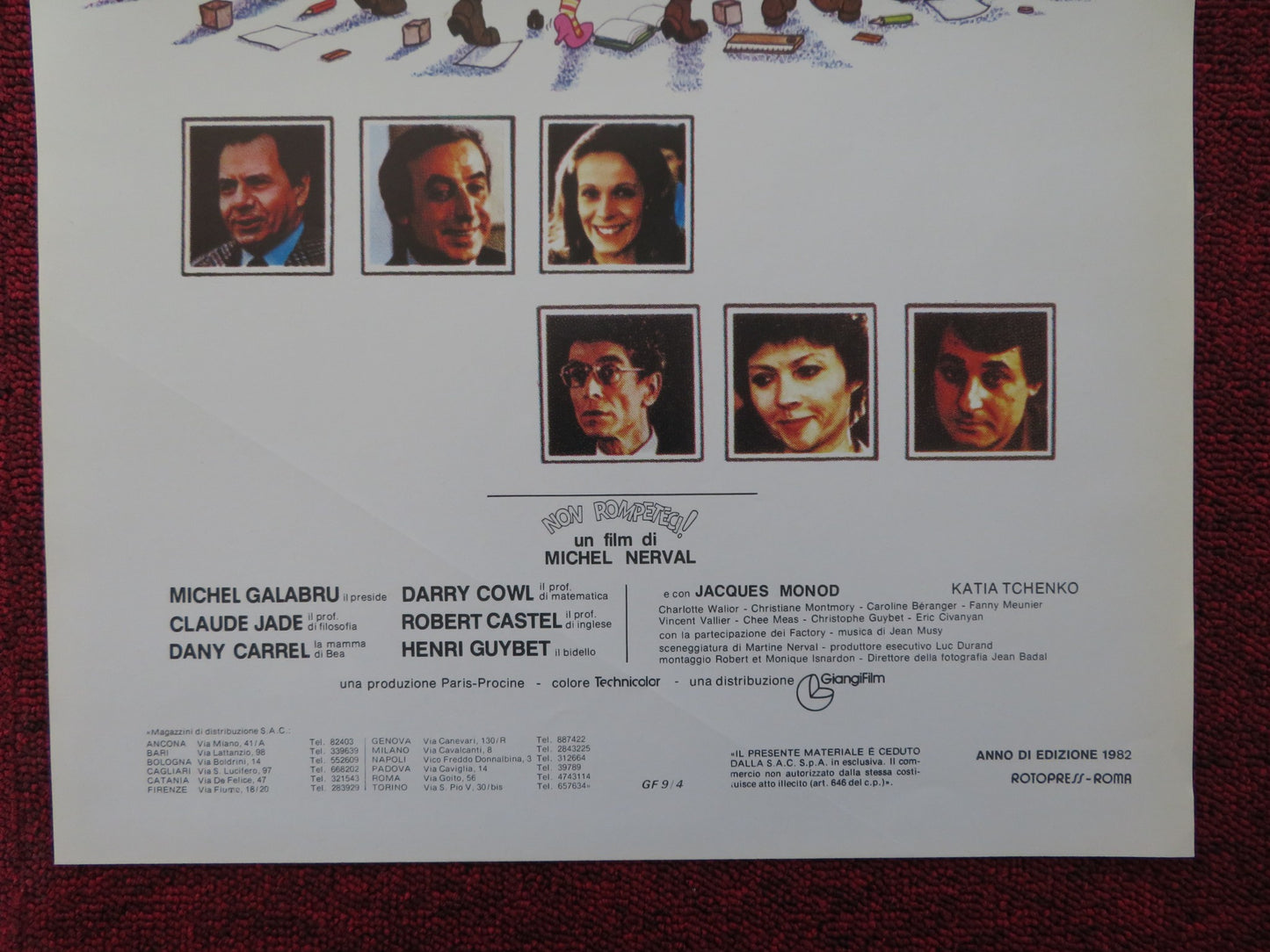 SCHOOLS FALLING APART ITALIAN LOCANDINA POSTER MICHEL GALABRU DARRY COWL 1981