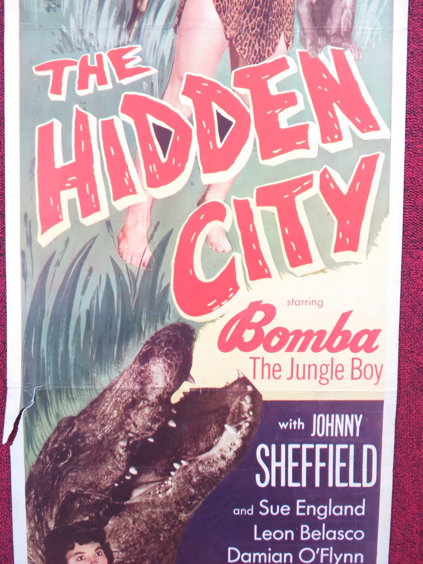 THE HIDDEN CITY US INSERT (14"x 36") POSTER JOHNNY SHEFFIELD SUE ENGLAND 1950