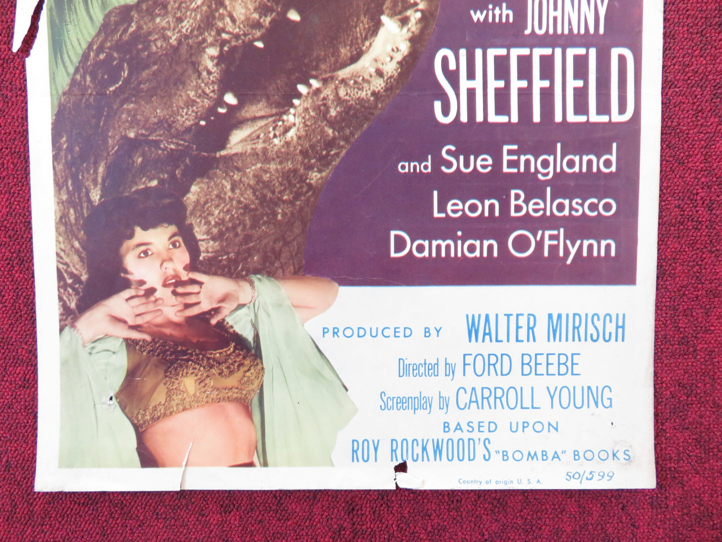 THE HIDDEN CITY US INSERT (14"x 36") POSTER JOHNNY SHEFFIELD SUE ENGLAND 1950