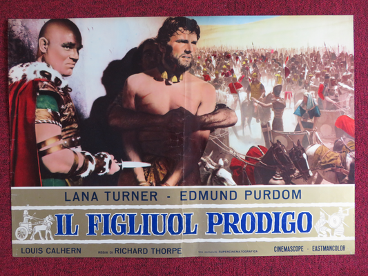 THE PRODIGAL ITALIAN FOTOBUSTA POSTER LANA TURNER EDMUND PURDOM 1955